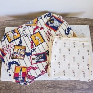 MLB Fabric Placemat & Napkin 8 Piece 125th Anniversary Novelty Baseball Decor